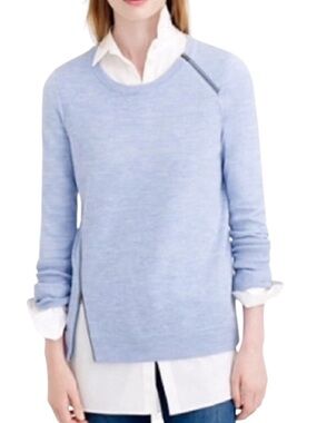 J. Crew merino wool asymmetrical zipper front sweater size S excellent condition